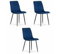Best For Home Sedia - velluto blu scuro x 3