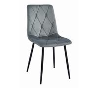 Best For Home Sedia - velluto grigio argento/gambe nere x 1