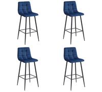 Best For Home Sgabello - velluto blu navy/gambe nere x 4