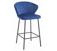 Best For Home Sgabello - velluto blu navy/nero gambe x 1