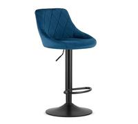 Best For Home Sgabello - Velluto Blu scuro/Nero Rack