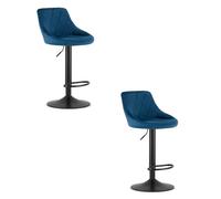 Best For Home Sgabello - velluto blu scuro/nero telaio x 2
