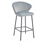 Best For Home Sgabello - velluto grigio argento/gambe nere x 1