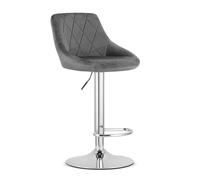 Best For Home Sgabello - velluto grigio/base cromata