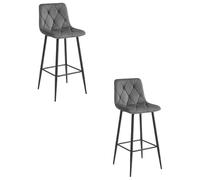 Best For Home Sgabello - velluto grigio scuro/gambe nere x 2"