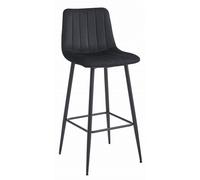 Best For Home Sgabello - velluto nero/gambe nere x 1