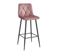 Best For Home Sgabello - velluto rosa scuro/gambe nere x 1