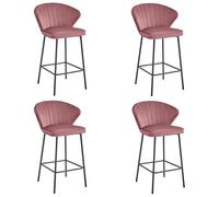 Best For Home Sgabello - velluto rosa scuro/gambe nere x 4