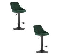Best For Home Sgabello - velluto verde/nero telaio x 2