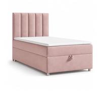 Best For Home | Trinity K-10 Letto Singolo 100x200 cm Boxspring con Materasso a Molle Bonell H3, Topper, Contenitore, Struttura Moderna in Legno Tecnico | Letto Imbottito con Testiera Imbottita