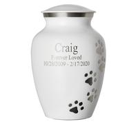 Best Friend Services Urn per cani e gatti con incisione laser personalizzata Ottillie Paws Serie Premier Memorial Urns (X-Large Cloud White con zampe