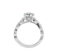 Best Friends, anelli fantasiosi da donna rotondi e foglie con moissanite in argento sterling, K 1/2, Argento Sterling 925, Moissanite