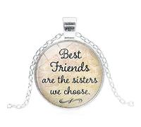 Best Friends Are The Sisters We Choose Citazione Collana Amicizia Regalo Per Amici Argento Durevole Servizio Professionisti della Moda