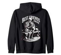 Best Friends Forever Skeleton Dog Felpa con Cappuccio