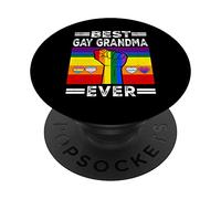 Best Gay Grandma Ever LGBTQ Rainbow Flag LGBT Pride Month PopSockets PopGrip Adesivo