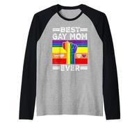 Best Gay Mom Ever LGBTQ Rainbow Flag LGBT Pride Month Maglia con Maniche Raglan