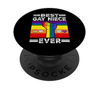 Best Gay Niece Ever LGBTQ Rainbow Flag LGBT Pride Month PopSockets PopGrip Adesivo