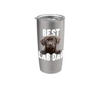 Best Lab Dad Chocolate Lab Dad The Lab Padre Cane Papà Bicchiere termico in acciaio inox doppia parete