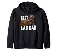 Best Lab Dad Chocolate Lab Dog The Lab Padre Il Cane Padre Felpa con Cappuccio