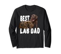 Best Lab Dad Chocolate Lab Dog The Lab Padre Il Cane Padre Maglia a Manica