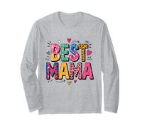 Best Mama Colorful Heart Pattern Maglia a Manica