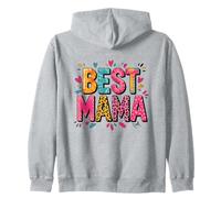 Best Mama Leopard Cheetah Print Hearts Fun Felpa con Cappuccio