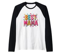 Best Mama Leopard Cheetah Print Hearts Fun Maglia con Maniche Raglan