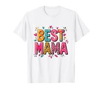 Best Mama Leopard Cheetah Print Hearts Fun Maglietta