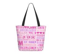 Best Mom ever - Borsa da donna in tela leggera e riutilizzabile con chiusura lampo in cotone per sacchetti della spesa