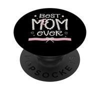 Best Mom Ever Coquette Pink Bow And Pearls Mother's Day PopSockets PopGrip Adesivo