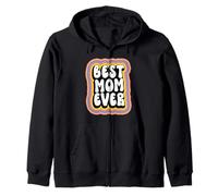 Best Mom Ever Groovy Style Mommy Funny Mothers Day Felpa con Cappuccio