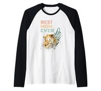 Best Mom Ever Mama Leone Animale Leone Regalo per la Festa della Mamma Maglia con Maniche Raglan