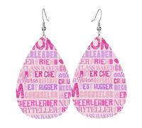 Best Mom ever, orecchini da donna, in pelle colorata a goccia, alla moda, orecchini a goccia