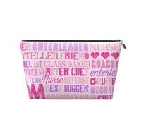Best Mom ever, trousse da viaggio per cosmetici, trousse da viaggio per cosmetici, borsa per il trucco da donna, organizer in pelle, graziosa borsa per il trucco, Argento, Taglia unica