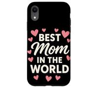 Best Mom In The World Cuori Rosa Tipografia Festa Della Custodia per iPhone XR