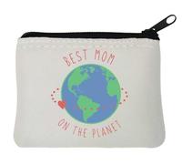 Best Mom On The Planet Earth Sketch - Portamonete in neoprene, 10 x 11 cm, colore: Bianco