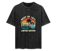 Best of 1973 Made in 1973 50th Birthday Gift 50 Year Old T-Shirt Printed Tee Graphic Top for Men Black Shirt 3XL