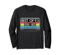 Best of 93s 93s 93s Anni 93s Anni 93s Anni 93s Party retrò Cassette Maglia a Manica