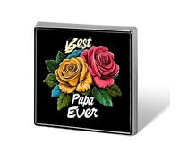 Best Papa Ever Brooch Pins for Women Men Square Collar Lapel Pins Coat Jacket Accessories