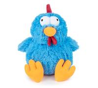 Best Pet Supplies, Mrs. Cluck - Peluche interattivo per cuccioli o cani di piccola e media taglia con sonaglio, blu