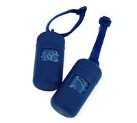 Best Pet Supplies Porta sacchetti per escrementi per cani, dispenser riutilizzabile per viaggi, passeggiate, parco e uso all'aperto, durevole, con clip, blu reale, confezione da 2