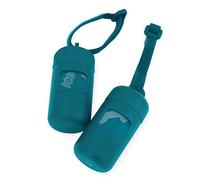Best Pet Supplies Porta-sacco per cacca per cani, accessorio riutilizzabile, per viaggi, passeggiate, parco e uso esterno, durevole con clip on - turchese, confezione da 2