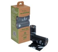 Best Pet Supplies Sacchetti per cacca per cani, 50% contenuto riciclato post-consumo, sacchetti per rifiuti di cani su rotoli, adatti a tutti i sacchetti per cacca per guinzagli, neri, 150 pezzi, non
