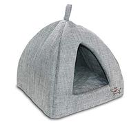 Best Pet Supplies - Tenda morbida per cani e gatti, in lino grigio, 40,6 x 40,6 x 35,6 cm