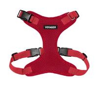 Best Pet Supplies Voyager Pettorina per animali domestici con chiusura Step-in, per tutte le condizioni atmosferiche, regolabile, per cani e gatti, rosso, L