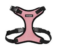Best Pet Supplies Voyager Pettorina per animali domestici con chiusura Step-in, per tutte le condizioni atmosferiche, regolabile, per cani e gatti, finitura rosa/nero, S