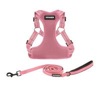 Best Pet Supplies Voyager - Set di pettorina regolabile per cani con strisce riflettenti, per camminare, resistente, a corpo intero, senza tiro, con guinzaglio con anello a D, traspirante, per tutte