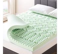 Best Price Mattress Coprimaterasso in memory foam a 5 zone, 10,2 cm, con infusione calmante di tè verde, certificato CertiPUR-US, Queen