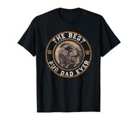 Best Pug Dad Ever Black Pugs Owner Vintage Dog Lover Maglietta