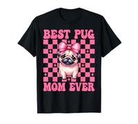 Best Pug Mom Ever Pug Mama Dog Festa della Mamma Coquette Bow Maglietta